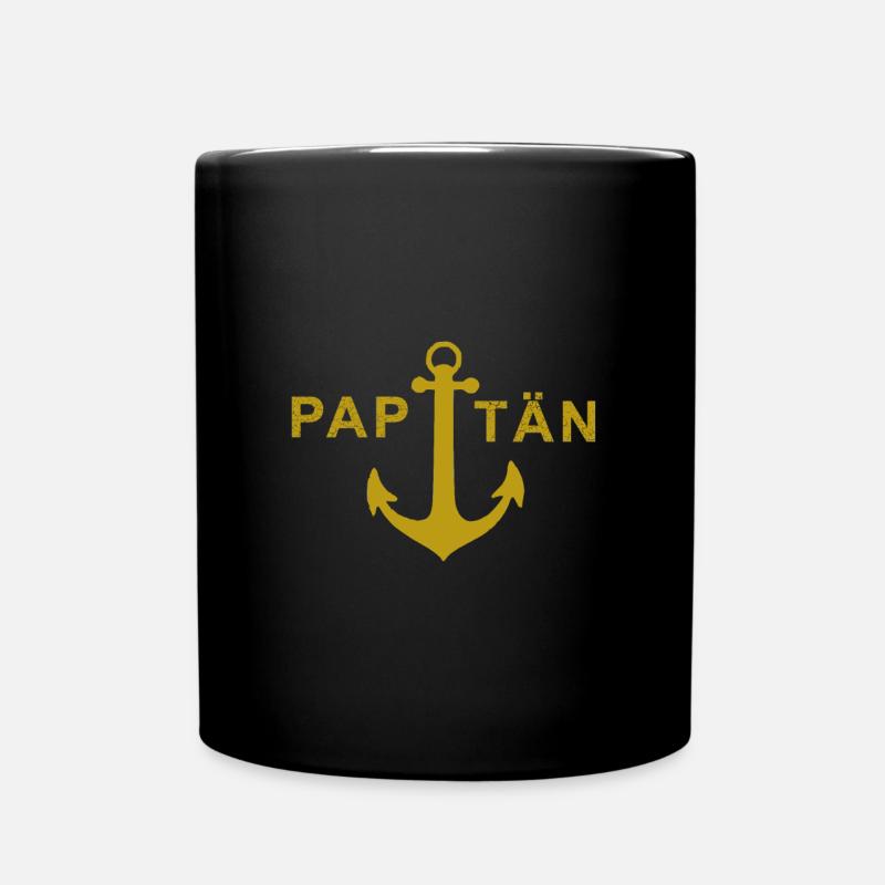 PAPITÄN - Anker - Vintage Edition - Tasse einfarbig - Schwarz