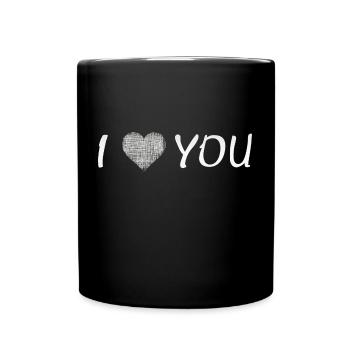i love you , I Love You - Tasse einfarbig - Schwarz - Vorne