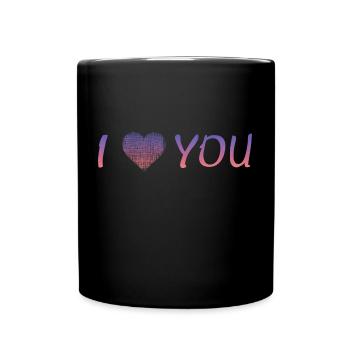i love you - Tasse einfarbig - Schwarz - Vorne