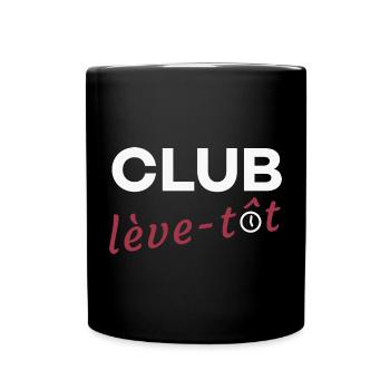 Club lève-tôt - Mug uni - noir - Devant