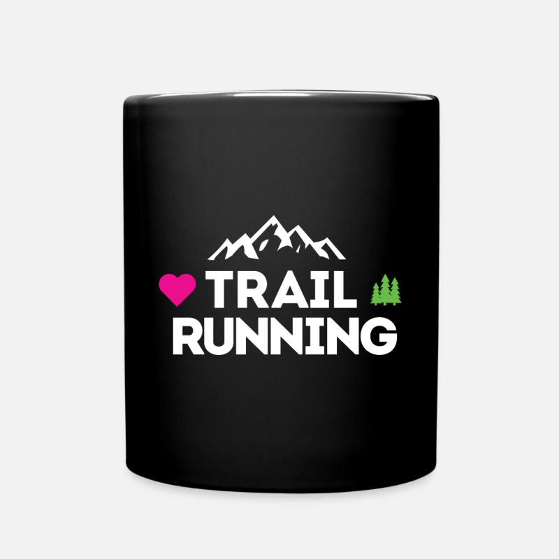 Ich liebe Trailrunning - Tasse einfarbig - Schwarz
