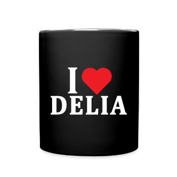 T-Shirt Ich liebe Delia T-Shirt Geschenkidee - Tasse einfarbig - Schwarz - Vorne