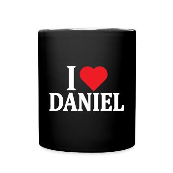 t-shirt J’adore Daniel t-shirt idée cadeau - Mug uni - noir - Devant