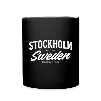 Stockholm lettering capital style - Full Colour Mug - black - Front