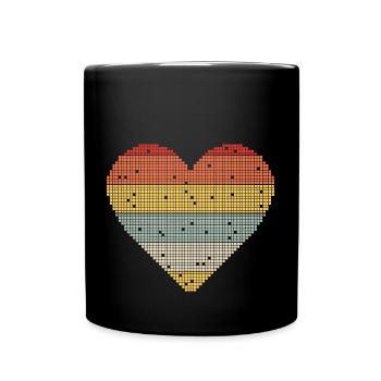 8bit Retro Florida Urlaub - Tasse einfarbig - Schwarz - Vorne