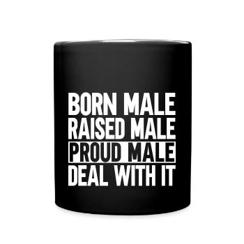 Homme né mâle élevé - Mug uni - noir - Devant