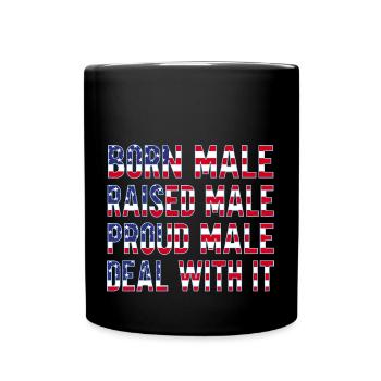 Homme né mâle élevé - Mug uni - noir - Devant