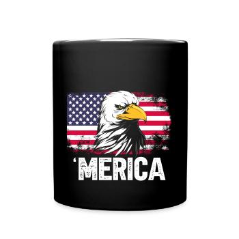 Merica 4. Juli USA - Tasse einfarbig - Schwarz - Vorne