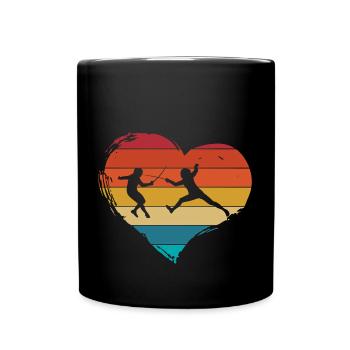 Fechten Retro - Tasse einfarbig - Schwarz - Vorne