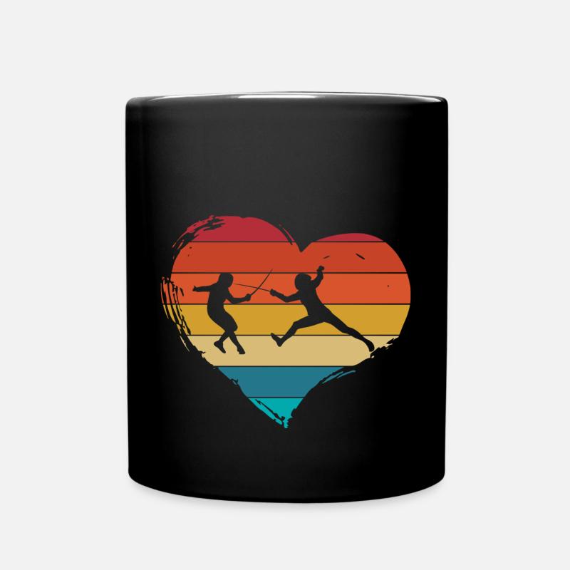 Fechten Retro - Tasse einfarbig - Schwarz