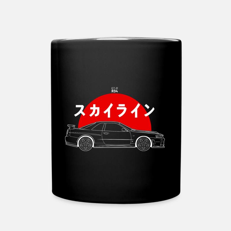 Skyline GT-R R34 Illustration - Tasse einfarbig - Schwarz
