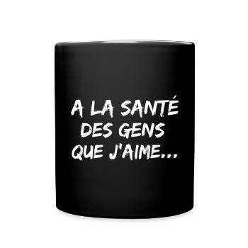 Apéritif, santé bonheur - Mug uni - noir - Devant