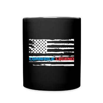 Cornhole the sport for true heroes and athletes - Full Colour Mug - black - Front