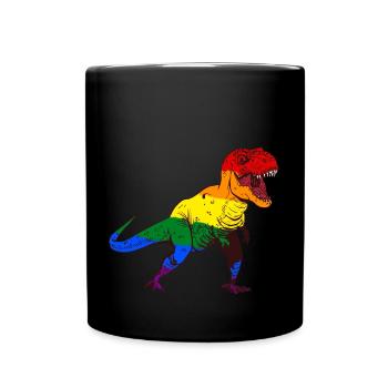 LGBT Dino - Tasse einfarbig - Schwarz - Vorne