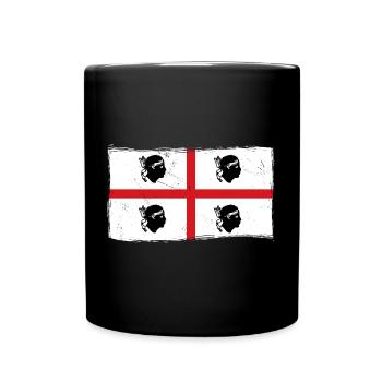 Sardinien Flagge Vintage Sardische Fahne Used Look - Tasse einfarbig - Schwarz - Vorne