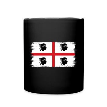 Sardinien Flagge Sardische Fahne Sardegna Fahne - Tasse einfarbig - Schwarz - Vorne