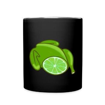 hähnchen,hühnchen,limone,zitronenhühnchen,comic - Tasse einfarbig - Schwarz - Vorne