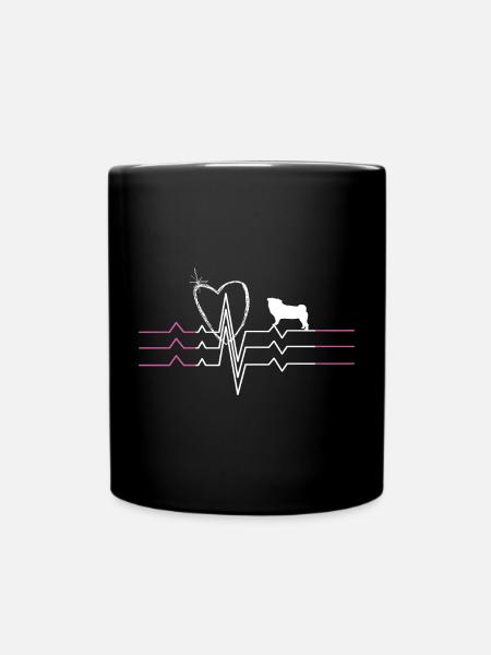 Mops Liebe - Tasse einfarbig - Schwarz