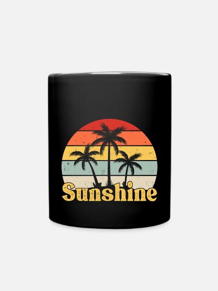 Sunshine Retro - Full Colour Mug - black