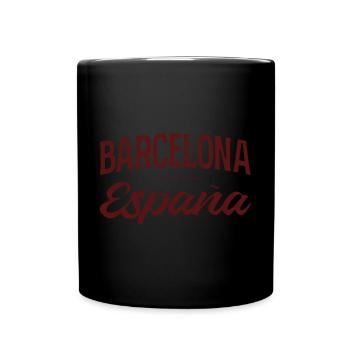 Barcelona Spanien Script Logo - Tasse einfarbig - Schwarz - Vorne