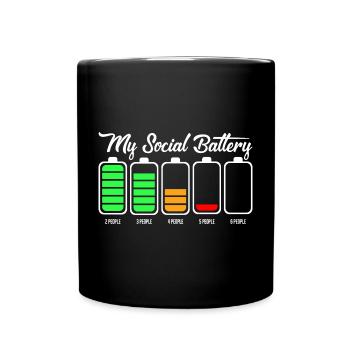 My Social Battery Icon T-Shirt - Tasse einfarbig - Schwarz - Vorne