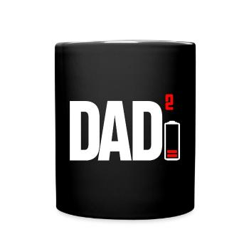 Papa Power Squared Batteriesymbol - Tasse einfarbig - Schwarz - Vorne