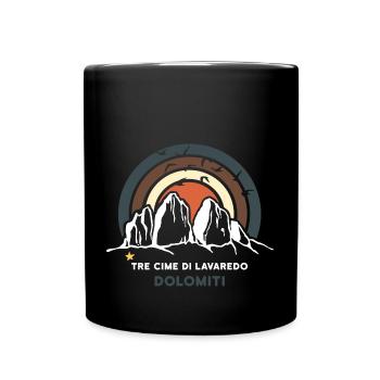 Tre Cime di Lavaredo 3 Peaks Dolomites South Tyrol - Full Colour Mug - black - Front