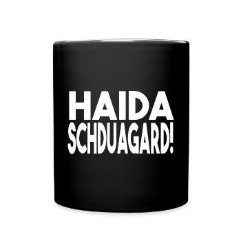 Schwäbisch Haida Schduagard - Tasse einfarbig - Schwarz - Vorne