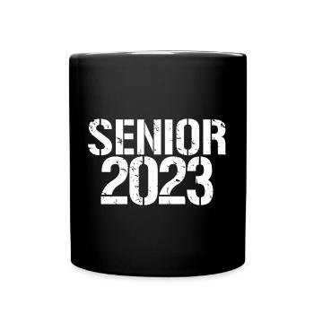 Senior 2023 Distressed Graduated Graduation Gift - Full Colour Mug - black - Front