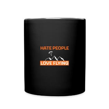 Détester les gens - aimer voler - Mug uni - noir - Devant