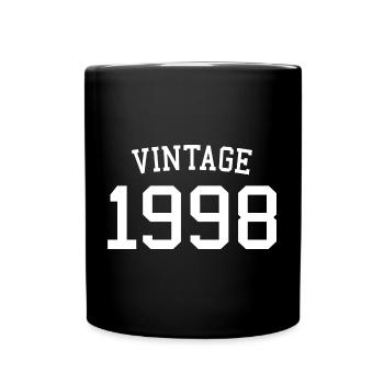Vintage 1998, 24 Years Old, 24th Birthday Gift - Full Colour Mug - black - Front