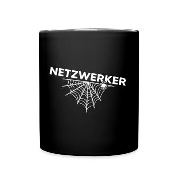spinne spinnennetz netzwerker arachnoidea - Tasse einfarbig - Schwarz - Vorne
