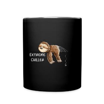 Extreme Chiller Faultier I Chillen - Tasse einfarbig - Schwarz - Vorne