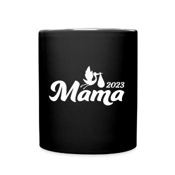 Mama 2023 - Wir werden eine Bilderbuchfamilie - Tasse einfarbig - Schwarz - Vorne