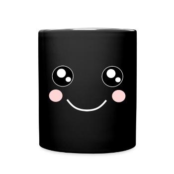Kawaii, eyes, face - Full Colour Mug - black - Front