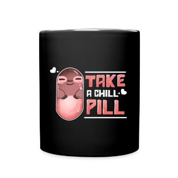 Take A Chill Pill Faultier Sloth Kawaii - Tasse einfarbig - Schwarz - Vorne