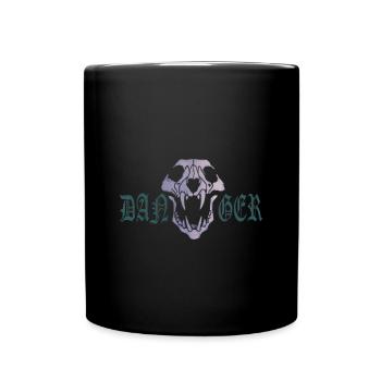 Tierschädel Schriftzug "Danger" - Tasse einfarbig - Schwarz - Vorne