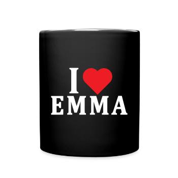 t-shirt I love Emma t-shirt gift idea - Full Colour Mug - black - Front