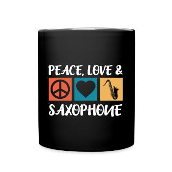 Saxophon Saxophonist Jazz Musiker Blasinstrument - Tasse einfarbig - Schwarz - Vorne