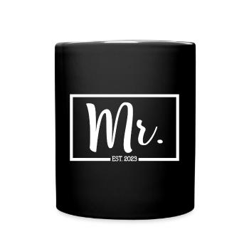 Mr. Est. 2023 Fiançailles pour la fête de mariage du marié - Mug uni - noir - Devant