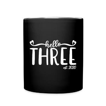 3e anniversaire Enfants filles 3 Hello Three Est. 2020 - Mug uni - noir - Devant