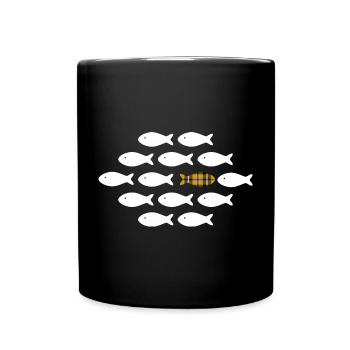 Les poissons de Cornouailles nagent chacun de leur côté - Mug uni - noir - Devant