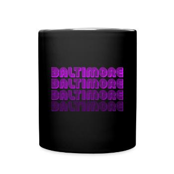 Baltimore Neon Raster - Tasse einfarbig - Schwarz - Vorne