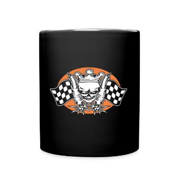 Race Flag Skull - Full Colour Mug - black - Front