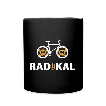 Fahrrad Bike Rennrad "Radikal" Fahrradkette - Tasse einfarbig - Schwarz - Vorne