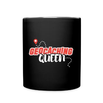 geocache schnitzeljagd outdoor-life geocache-queen - Tasse einfarbig - Schwarz - Vorne