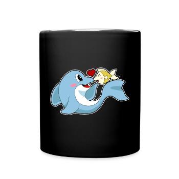 Delfin Fisch - Tasse einfarbig - Schwarz - Vorne