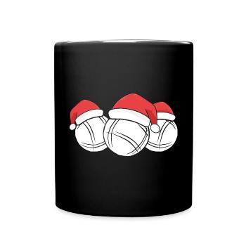 Boule Santa Tenue de pétanque pour Bouler pour boules - Mug uni - noir - Devant