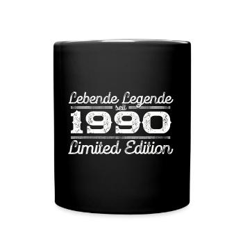 Jahrgang 1990 33. Geburtstag Geschenk Mann/ Frau - Tasse einfarbig - Schwarz - Vorne
