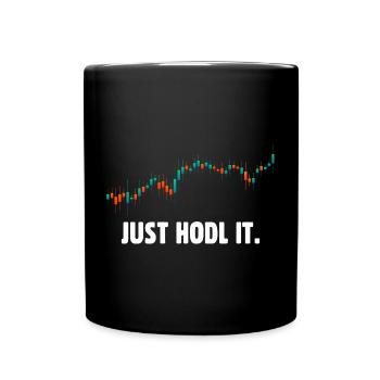 Halten Sie es einfach bitcoin - Tasse einfarbig - Schwarz - Vorne